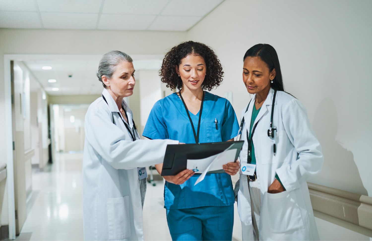 Medical professionals discussing patient care